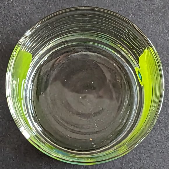 Set of 2 Vintage Colony Glass Barware Glasses Flower Power Daisy Blue and Green - Picture 5 of 7